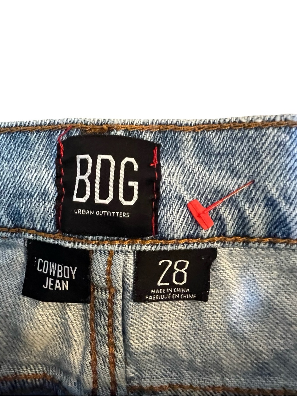 BDG Urban Outfitters Cowboy Patchwork Distressed Straight Leg Jeans Size 28 - Picture 4 of 4